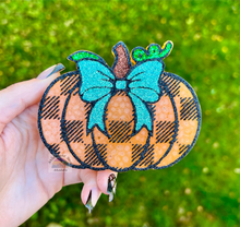 Load image into Gallery viewer, Plaid Pumpkin With Bow