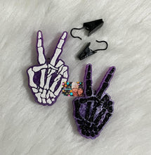 Load image into Gallery viewer, Skeleton Peace Sign *VENT CLIP SIZE*