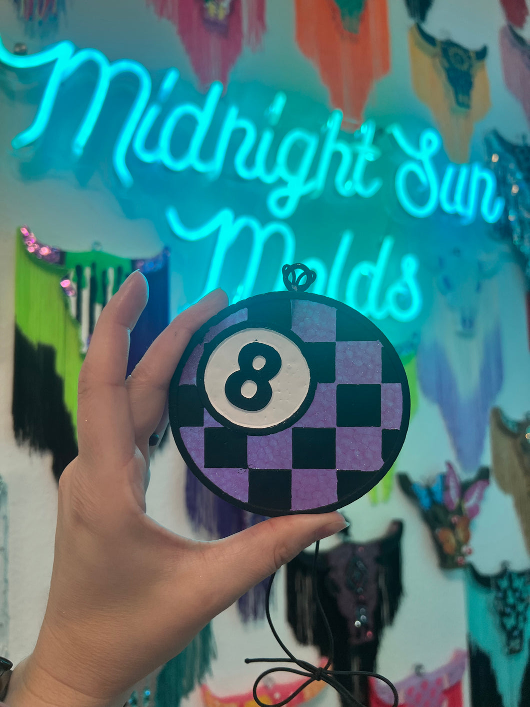 Checkered 8 Ball *CAR FRESHIE*