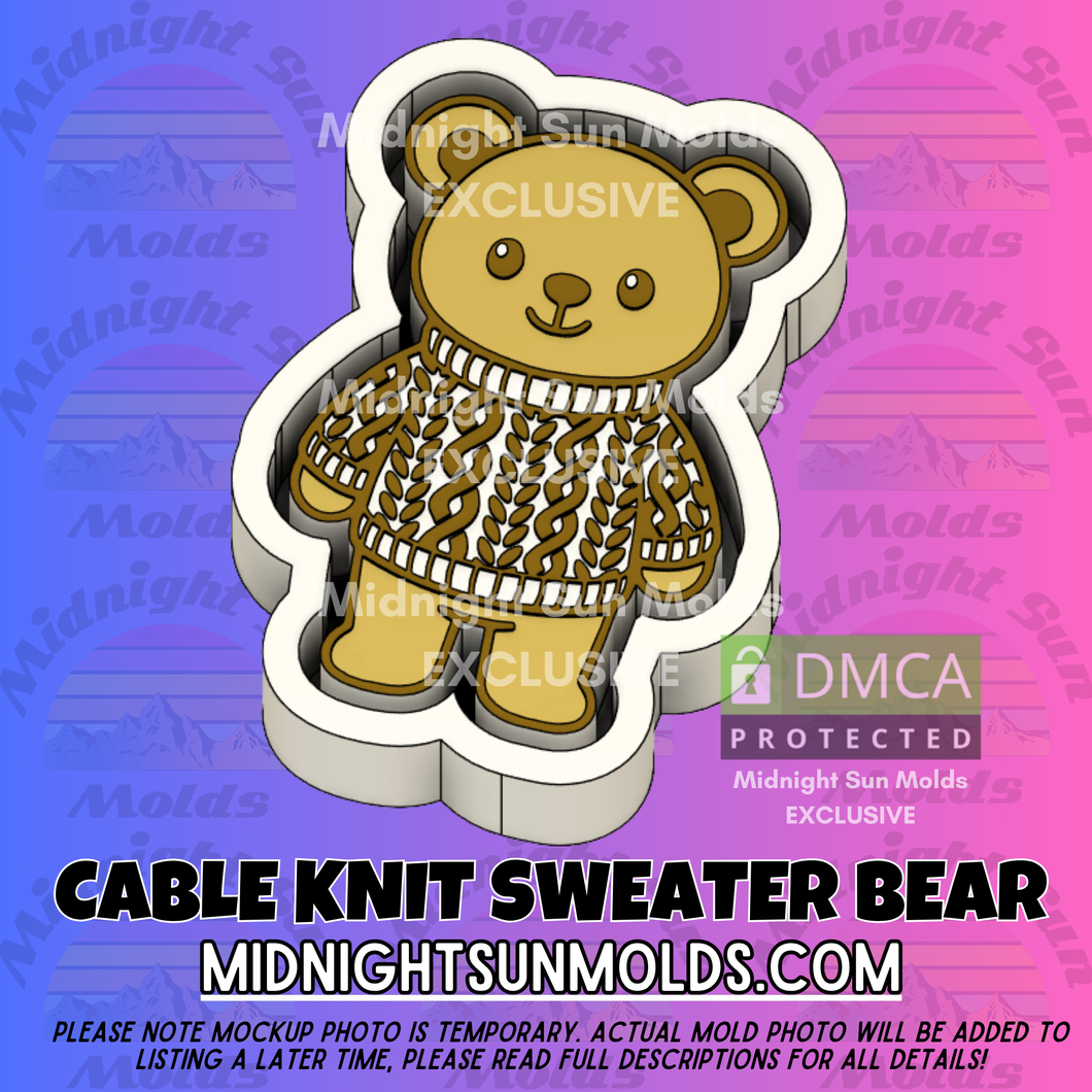 Cable Knit Sweater Bear