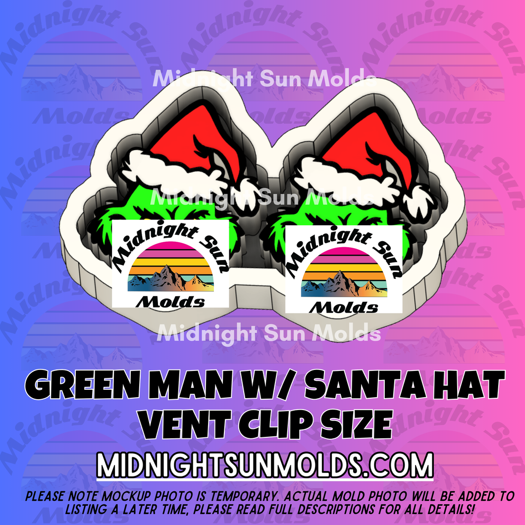 Green Man W/ Santa Hat *VENT CLIP SIZE*