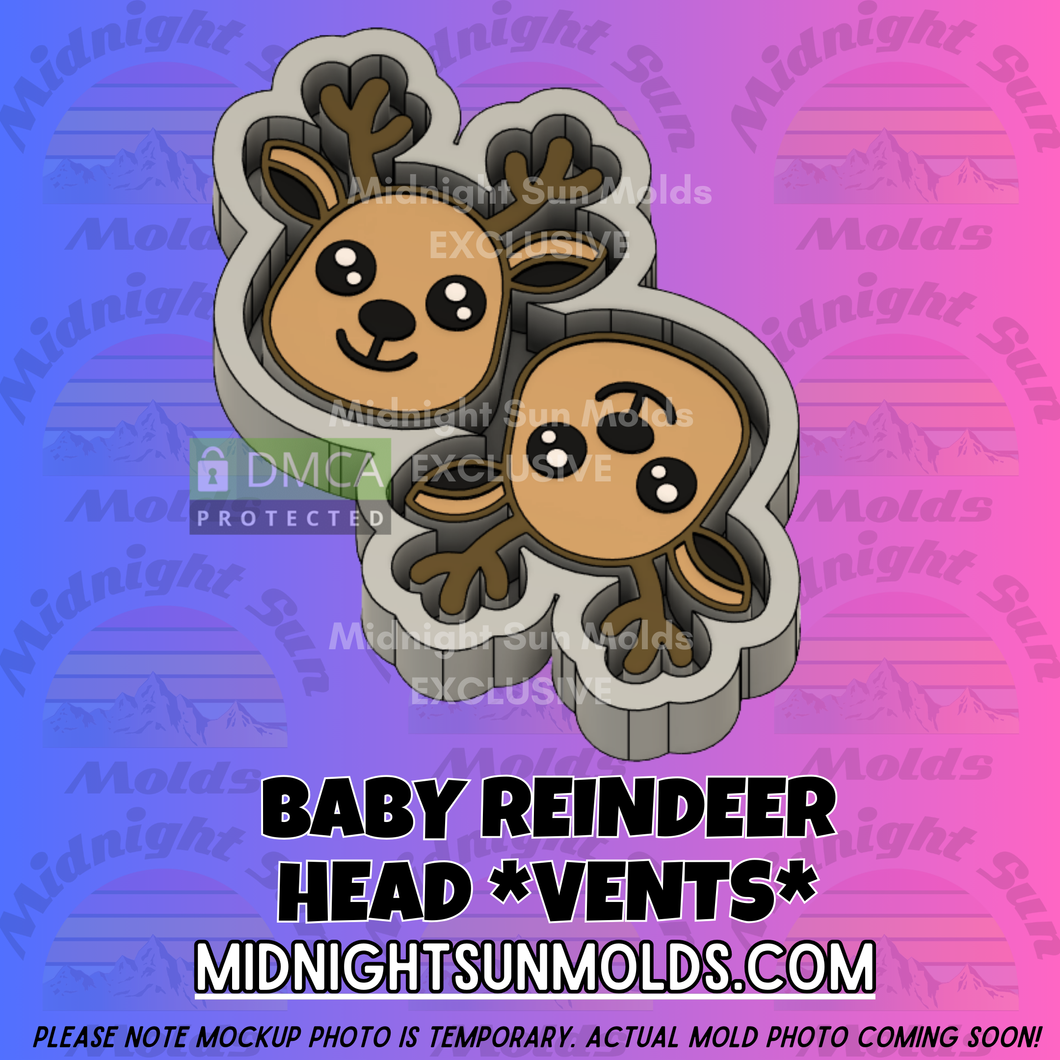 Baby Reindeer Head *VENT CLIP SIZE*