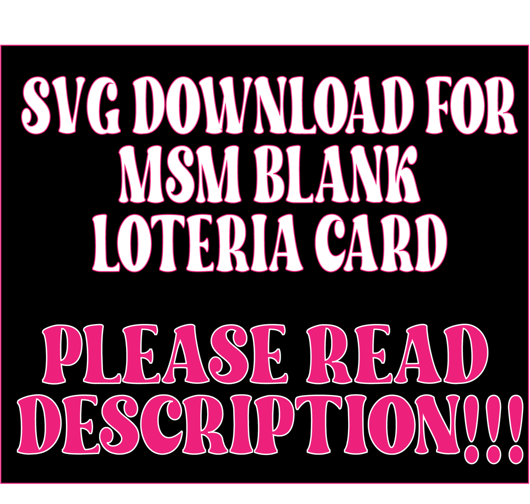 MSM Blank Loteria Card *SVG DIGITAL FILE*